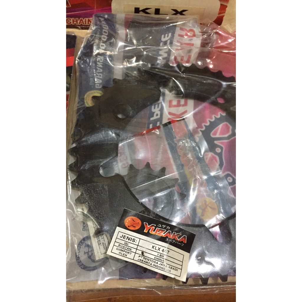 GEAR GIR PAKET PLUS RANTAI BAJA KAWASAKI KLX MERK YUZAKA RACING