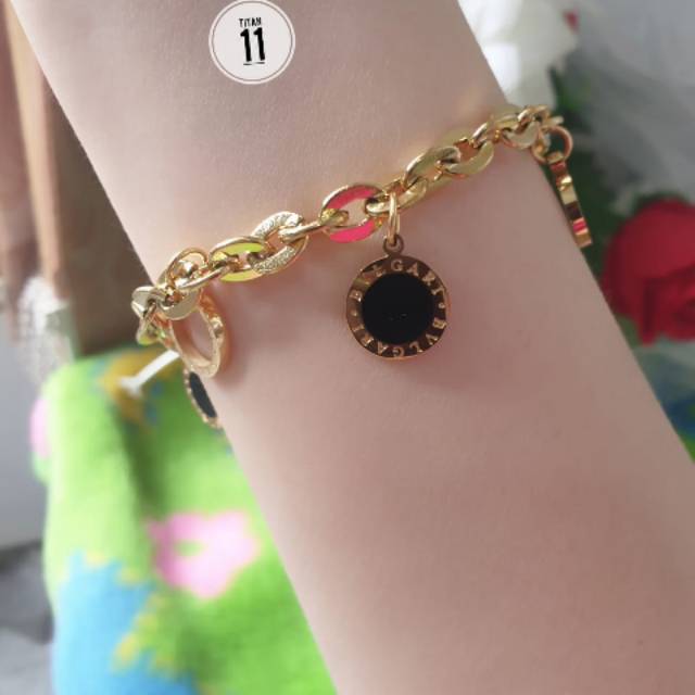 TITANIUM GELANG RANTAI BVLGARI GOLD