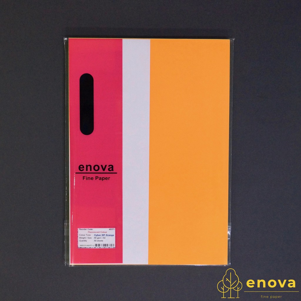

Fancy Art Paper ENOVA | Fluorescent Orange | A4 80GSM (Oranye)
