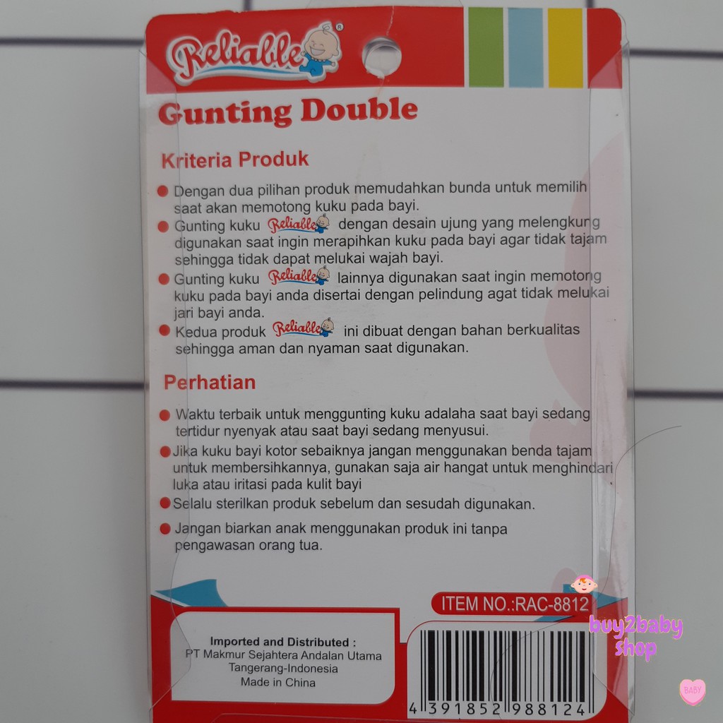 Gunting kuku bayi gunting double Reliable 1 PCS