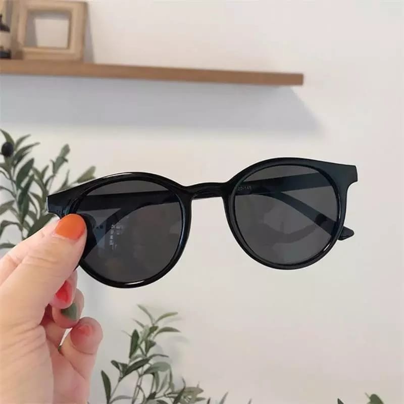 (27AN.ID) kacamata Hitam korean fashion unisex  KM36 retro bingkai putaran kacamata pria dan wanita-1