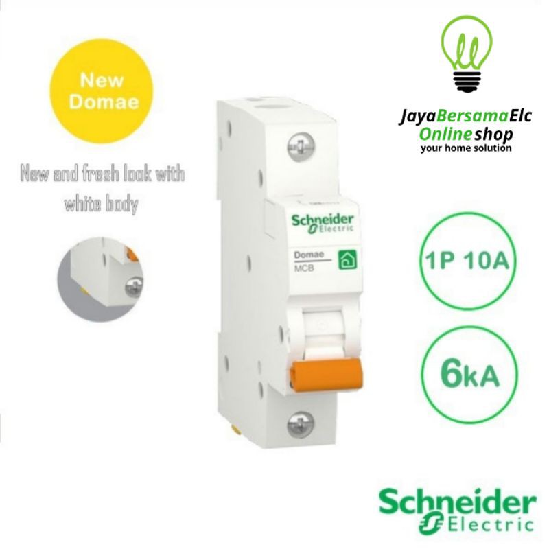 Schneider MCB Domae 1P Phase 2A, 4A, 6A, 10A, 16A, 20A, 25A, 32A Amper Ampere ORIGINAL SNI