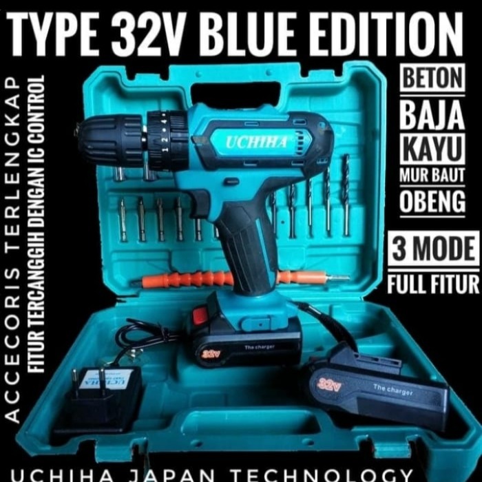 32v impact drill baterai cordless mesin bor besi kayu uchiha JAPAN