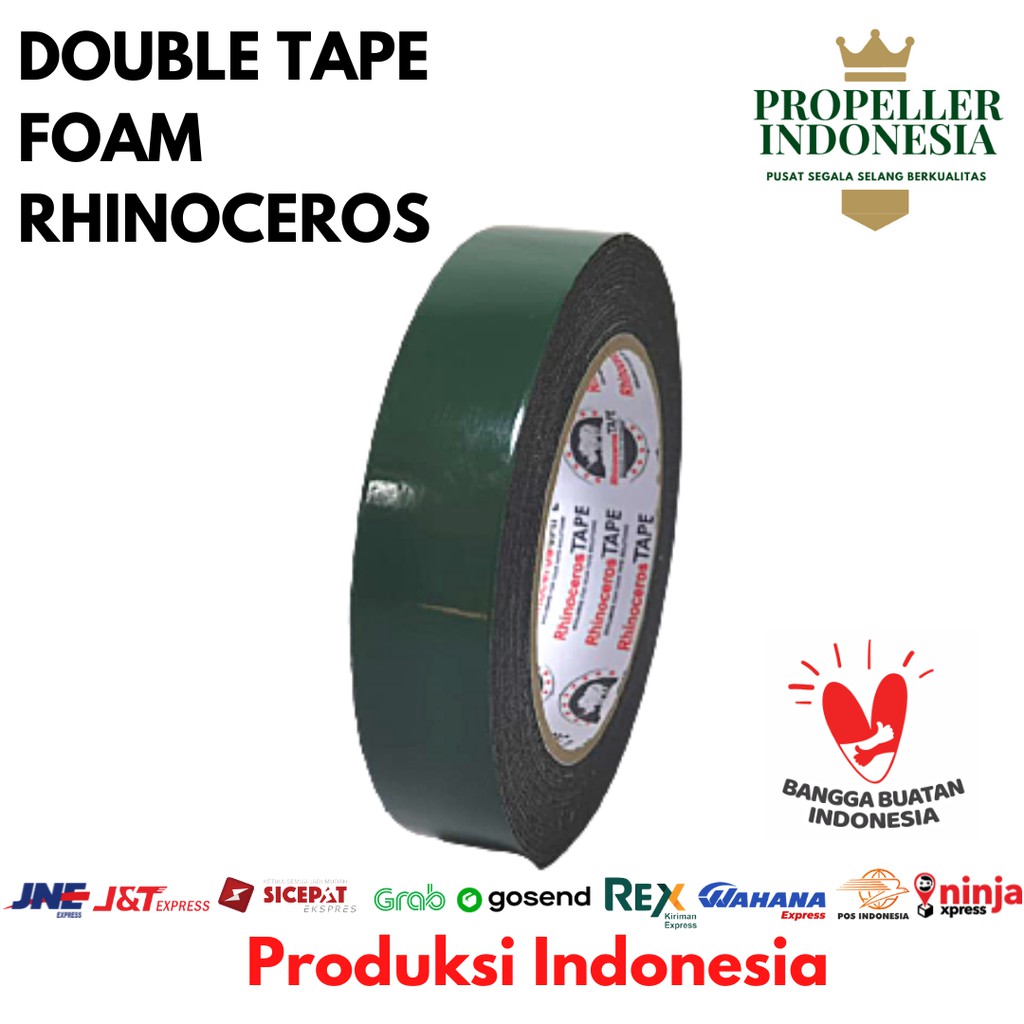 Double Tape Busa Foam Hijau RHINOCEROS Tape 24mm x 5m