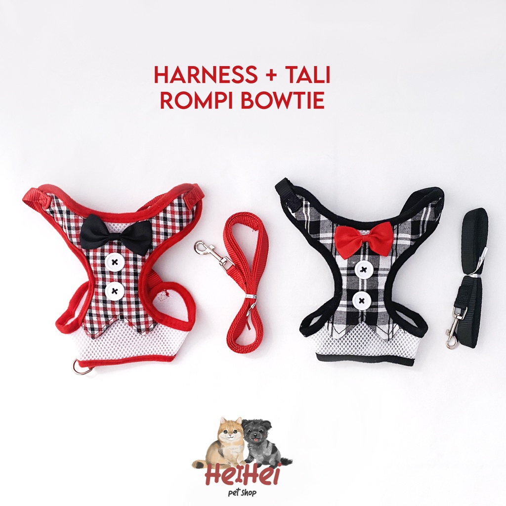 Tali Tuntun Rompi Dasi Kucing Anjing Kecil - Bowtie Vest for Cat Dog