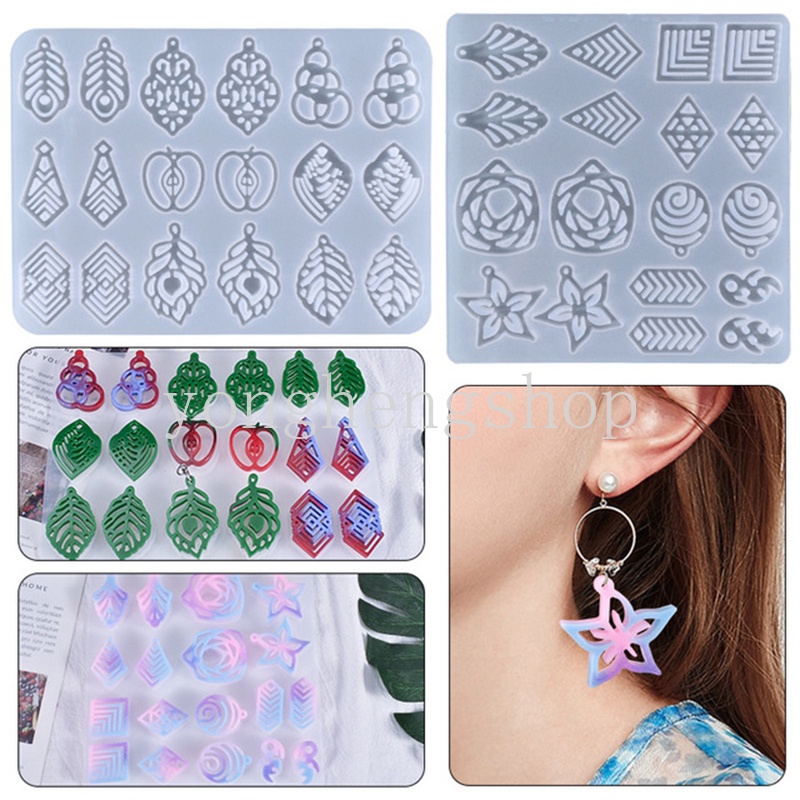 Cetakan Resin Epoksi Kristal 3d Bahan Silikon Untuk Membuat Perhiasan Anting Kalung Liontin