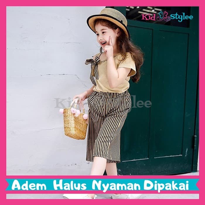 Baju Anak Perempuan / Setelan Anak Perempuan / Baju Anak Cewek - Korea - 7 (2-3 tahun), Gold