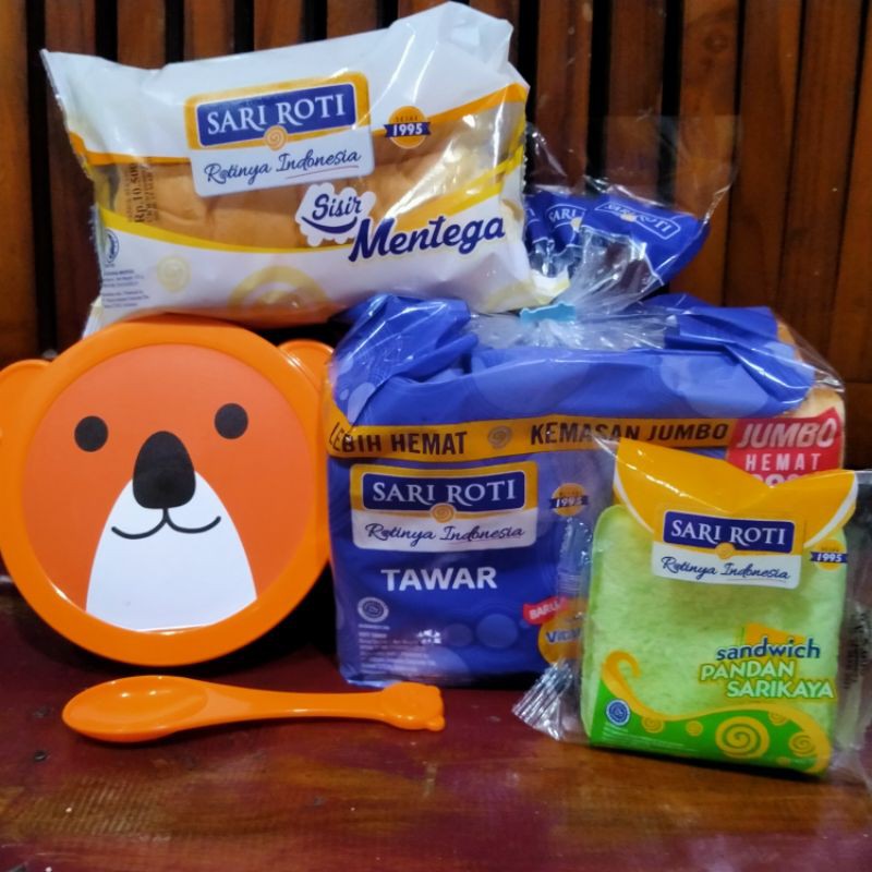 roti tawar sari roti paket sari roti (FREE BABY LUNCH BOX)