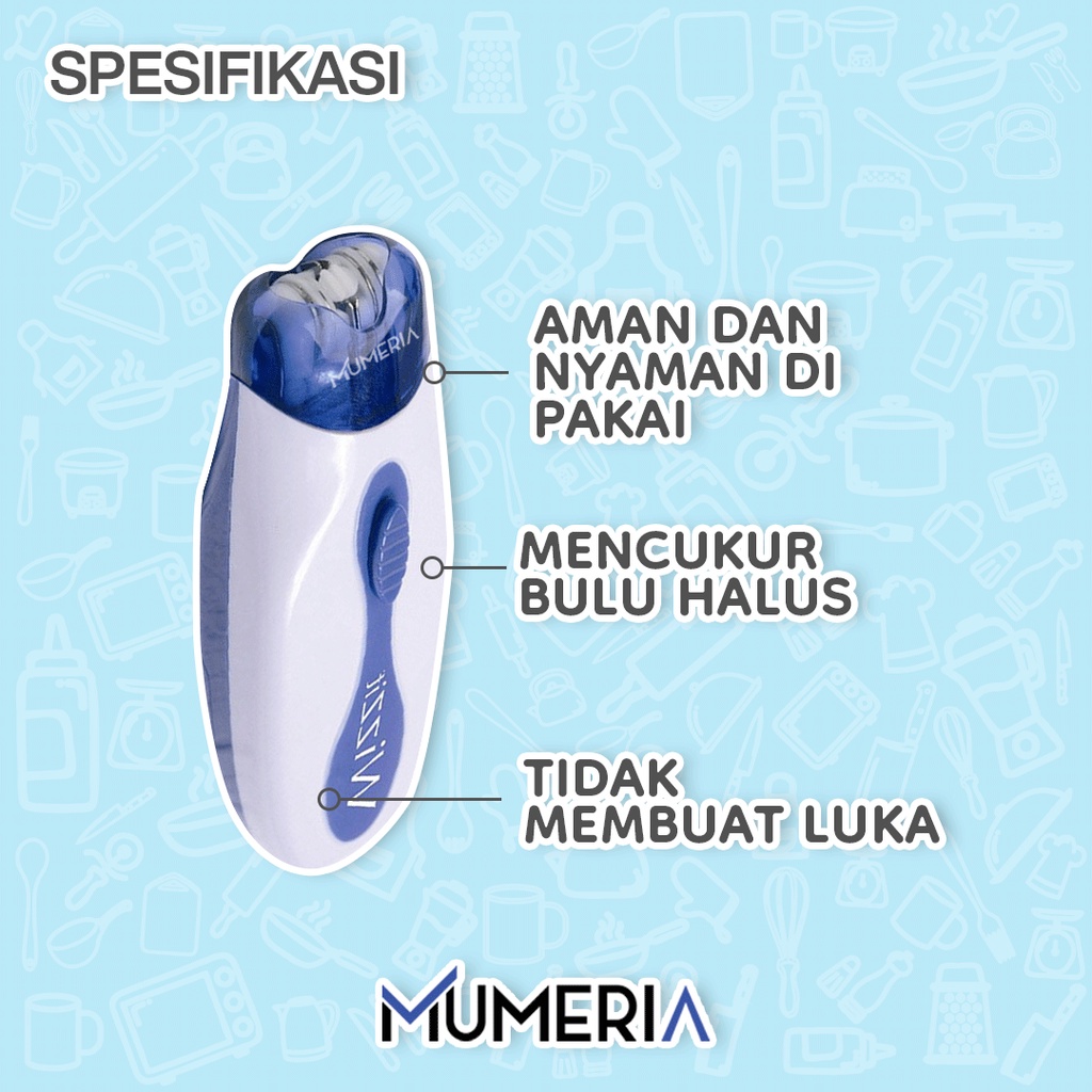 WIZZ IT Hair Removal Epilator Portable Alat Pencukur Penipis Rambut Kumis Bulu Kaki Tangan Ketiak