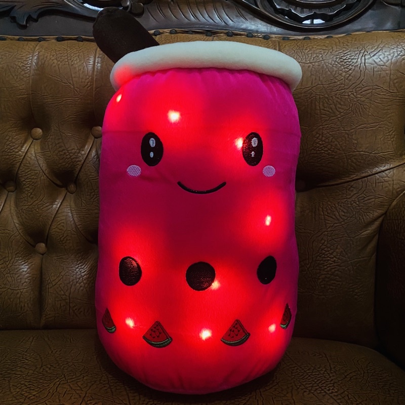 BONEKA BOBA MILK TEA JUMBO SNI LED BISA NYALA THAI TEA BAHAN HALUS CANGKIR TEH MAINAN U155