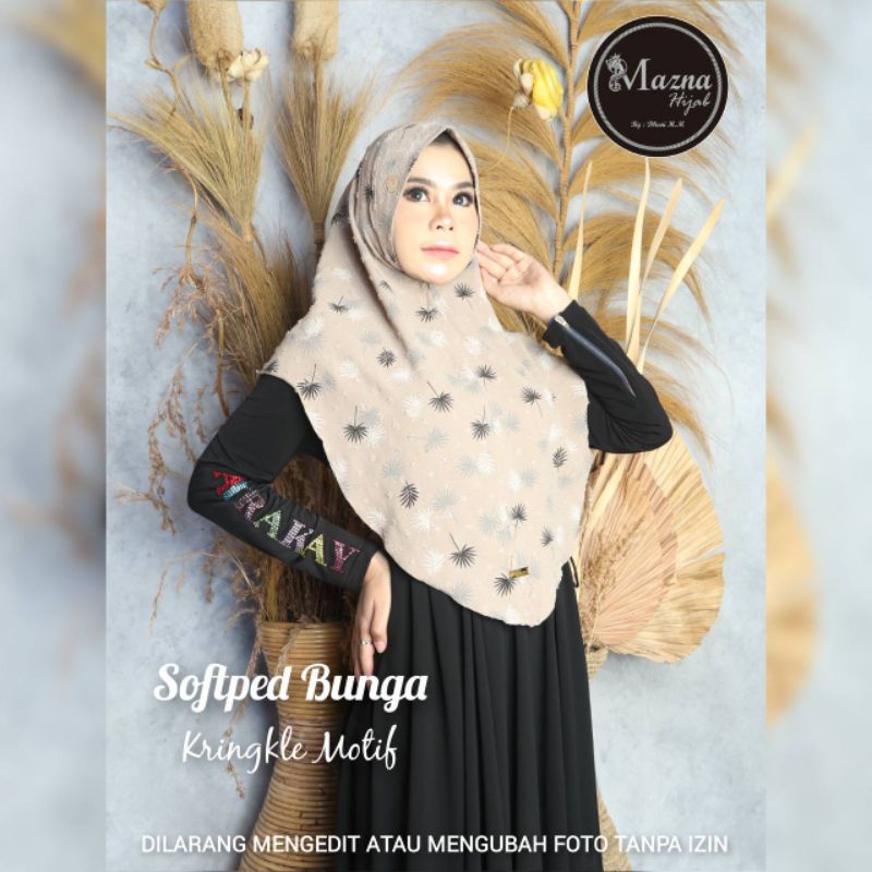 HIJAB KRINGKEL SOFPED BUNGA ORI MAZNA