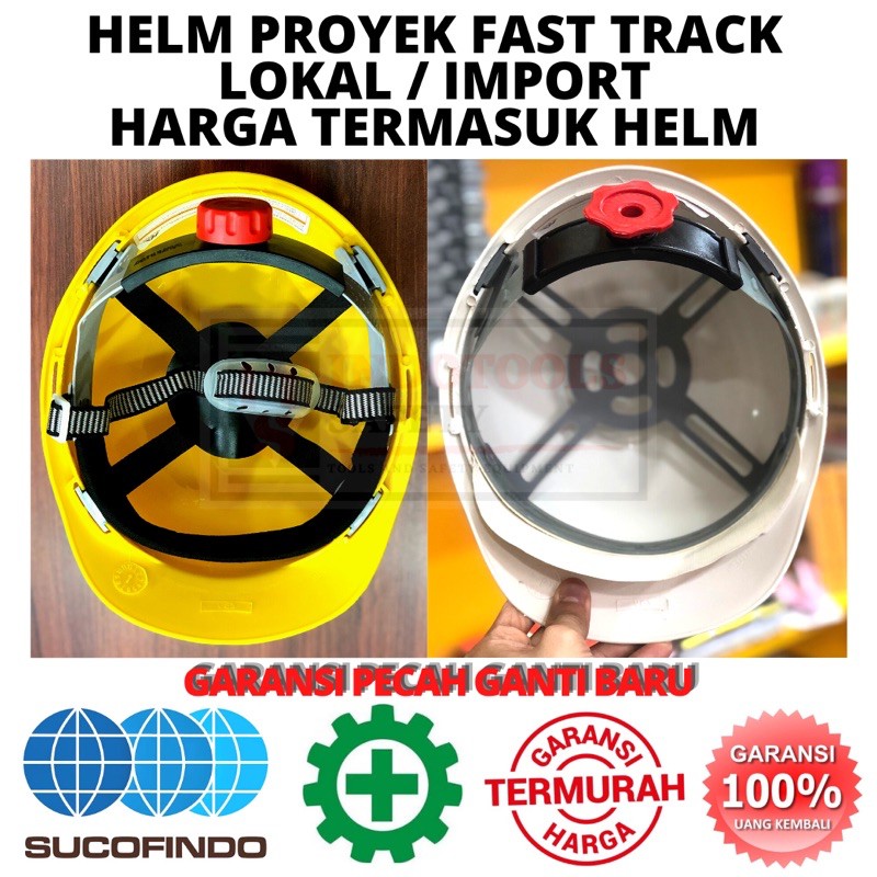 HELM PROYEK V-GUARD SAFETY ( HIJAU,ORANGE,KUNING,BIRU,PUTIH,MERAH) LENGKAP DENGAN FAST TRACK PUTARAN SPAREPART