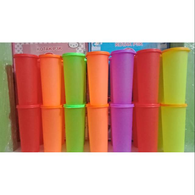 Jual Salwa S Gelas Plastik Tutup Warna Warni Shopee Indonesia 5366