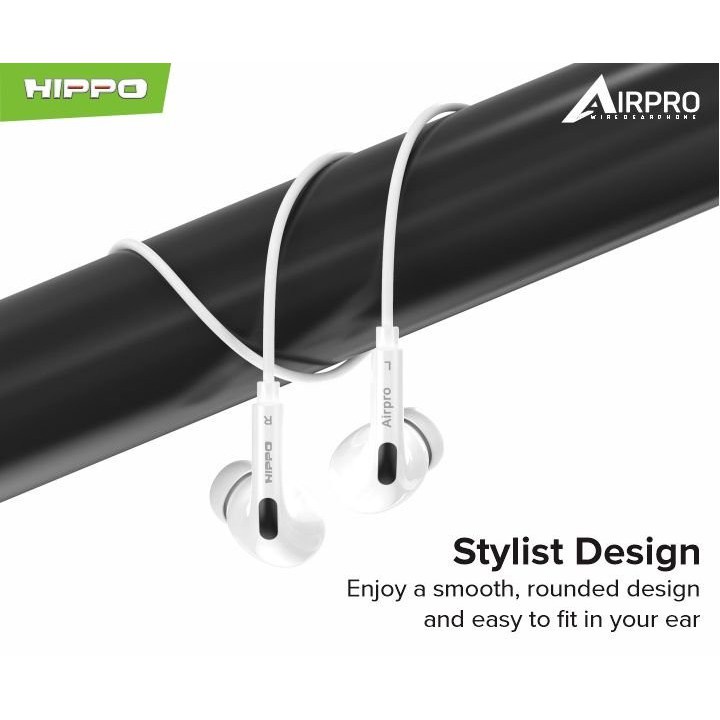 Hippo Earphone Airpro Super Bass Jack 3.5mm Wired Handsfree Android Original Earbuds Headset