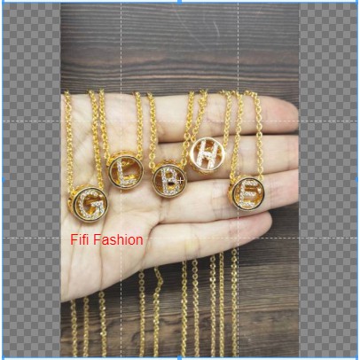 Fifi Fashion Kalung Huruf Abjad Inisial Mutiara Gold Perhiasan Wanita Trend Artis NEW 12#