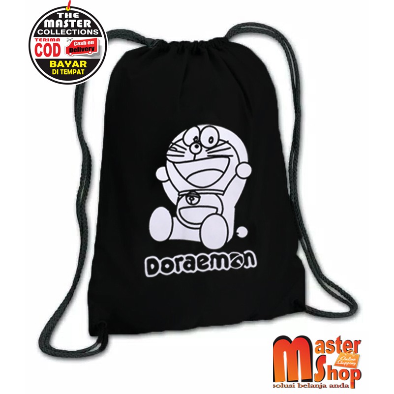 Tas Serut Doraemon / Drawstring / Tas Tali / Tas Stringbag Gym Olahraga ( MURAH BISA COD )