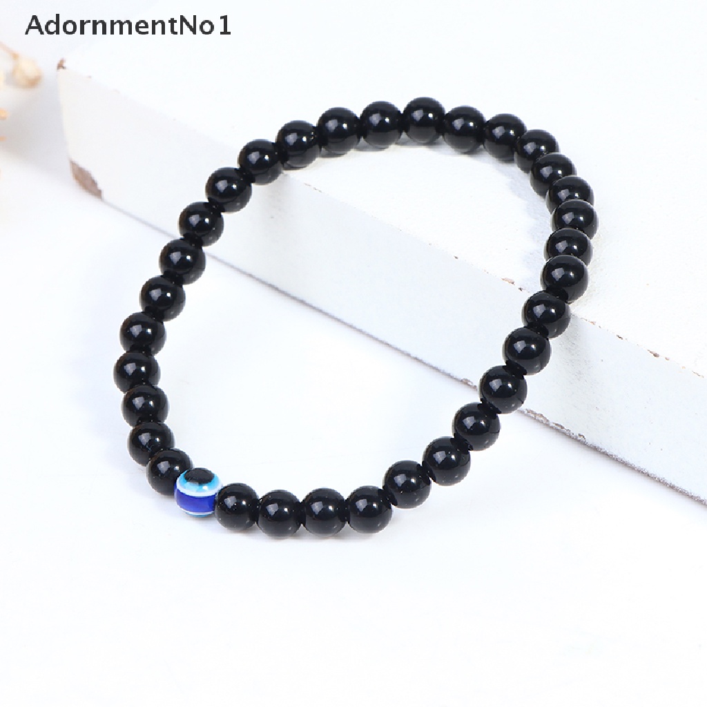 (AdornmentNo1) Gelang Tangan Manik-Manik Batu Alam Motif Mata Iblis Turki Untuk Pria / Wanita / Yoga