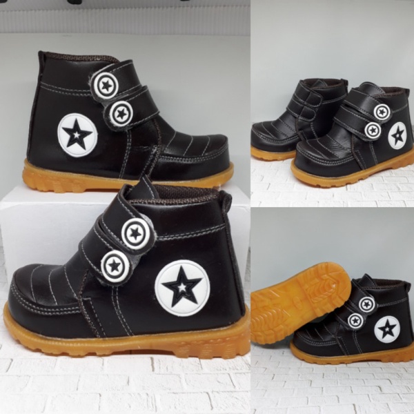 Promo Sepatu Anak Laki Laki Boot All Star Coklat Usia 1 2 3 4 5 Tahun Berkualitas