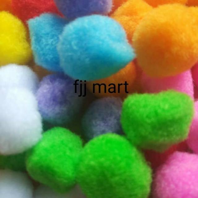 Pompom pom pom bola bulu warna warni 3cm aksesoris