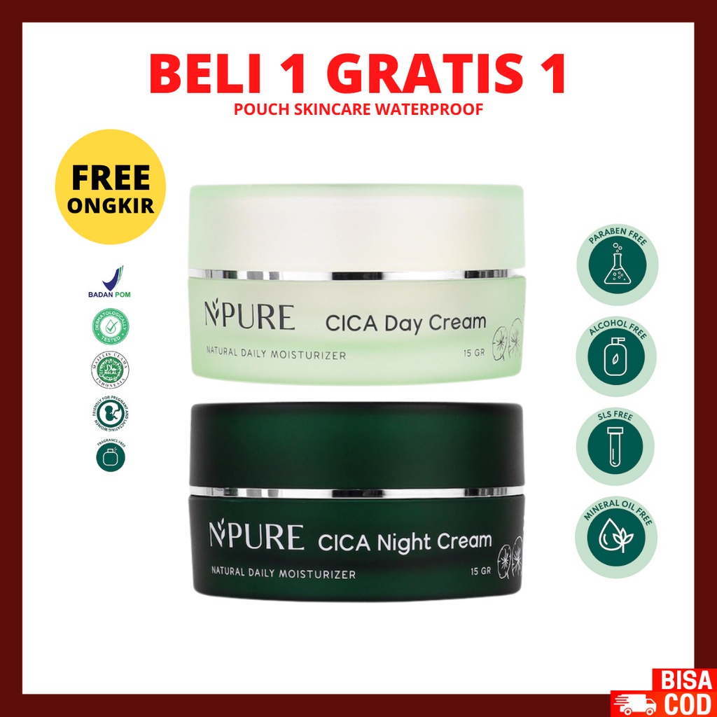 [ Agen Resmi ] NPURE Day + Night Cream Centella Asiatica (Cica Series) 15gr