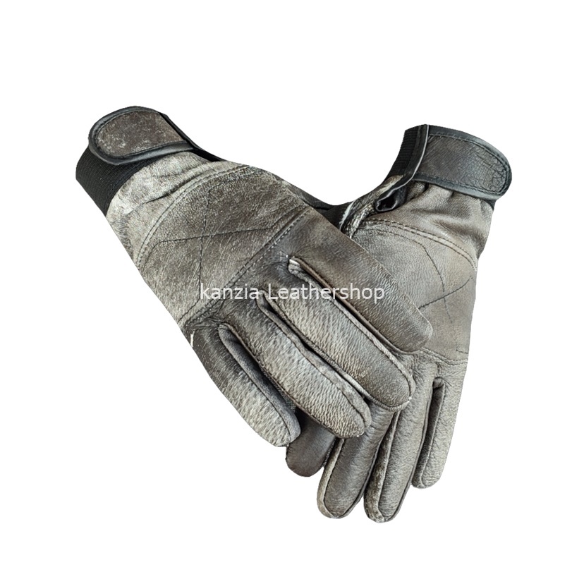kanzia Leathershop Sarung Tangan Motor Kulit Full Jari Natural