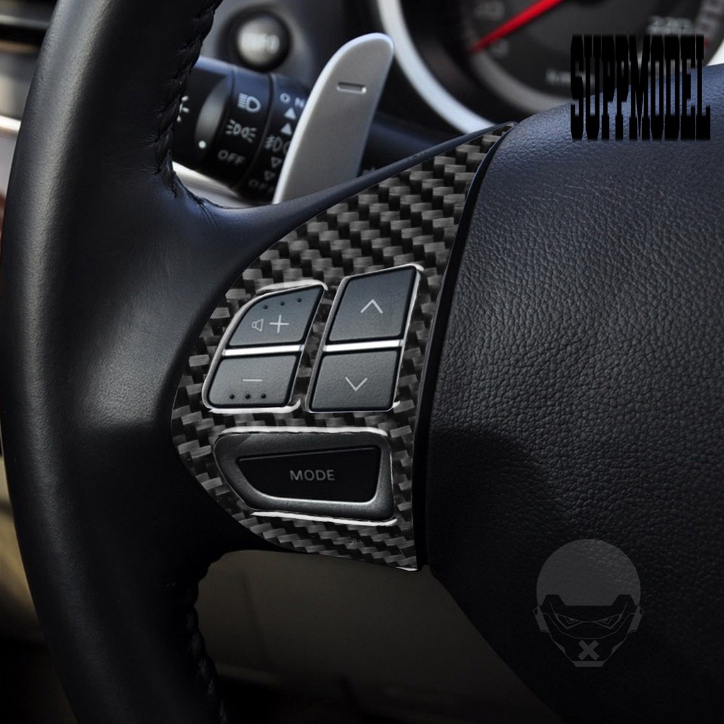 2pcs Stiker Cover Stir Mobil Bahan Carbon Fiber Untuk Mitsubishi Lancer DE ES GTS 08-15
