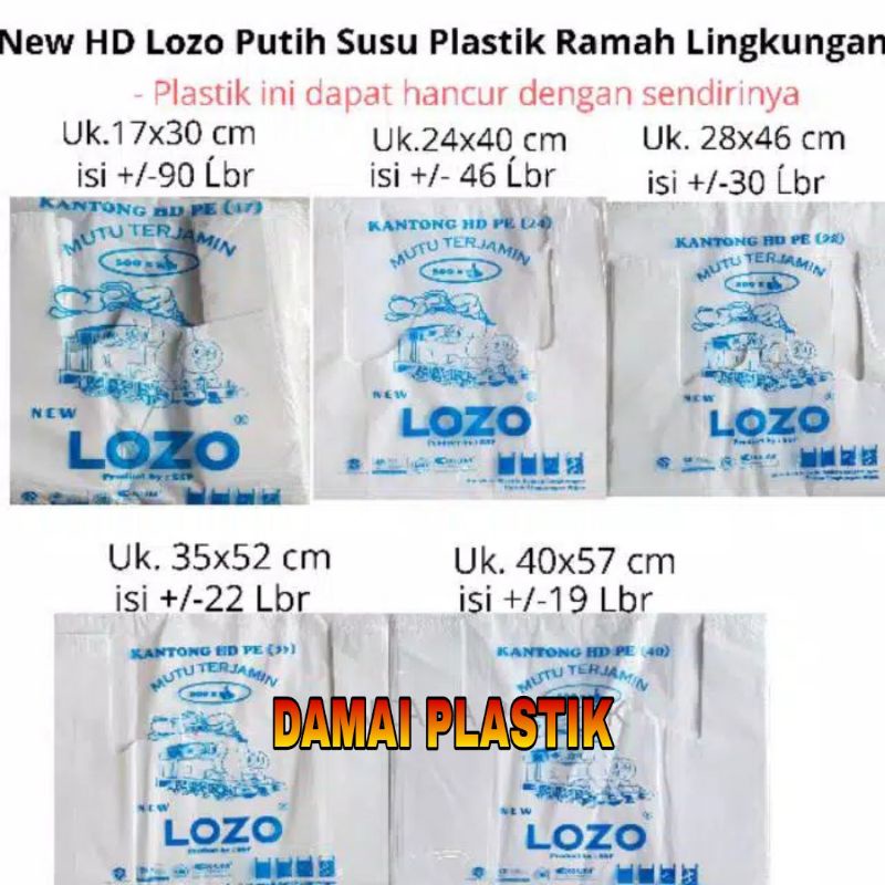 HD Kantong Kresek Tebal Lozo Hitam Merah Putih Ukuran 17 24 28 35 40