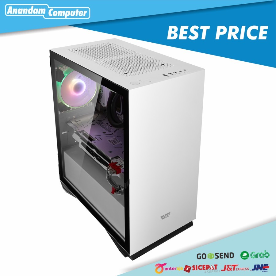 DarkFlash DLM22 White - M-ATX Gaming PC Case