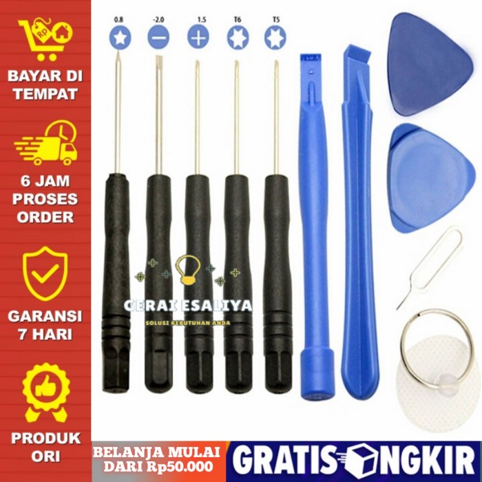 Peralatan Reparasi Handphone 11 in 1 Repari Tool Set Blue