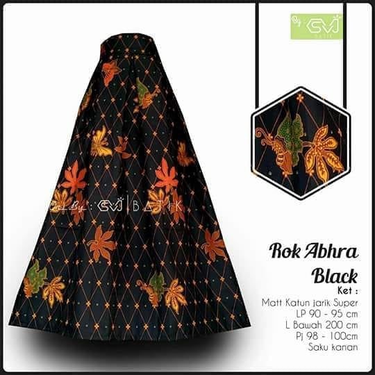 Rok Batik original Pekalongan garansi harga termurah Rok Batik Modern klok Bawahan Batik Ori By SVJ-rok Abhra Black