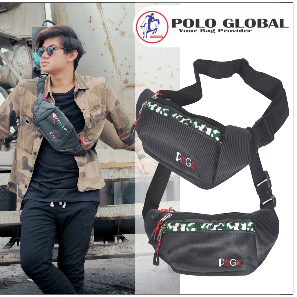 Tas Slempang Waistbag Pria Tas Pinggang PEGE Kasual Keren Kekinian - PG 8806