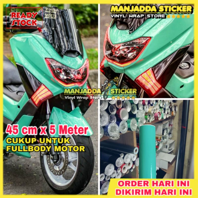 Stiker Skotlet Motor Hijau Tosca Premium 45cm x 5meter