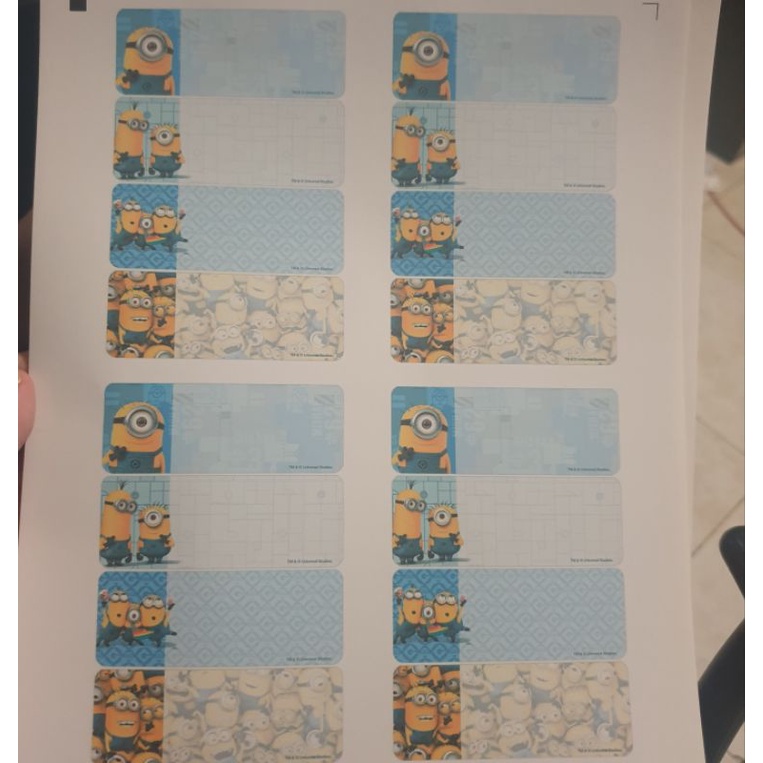 

Sticker Nama untuk buku pelajaran tema Minion