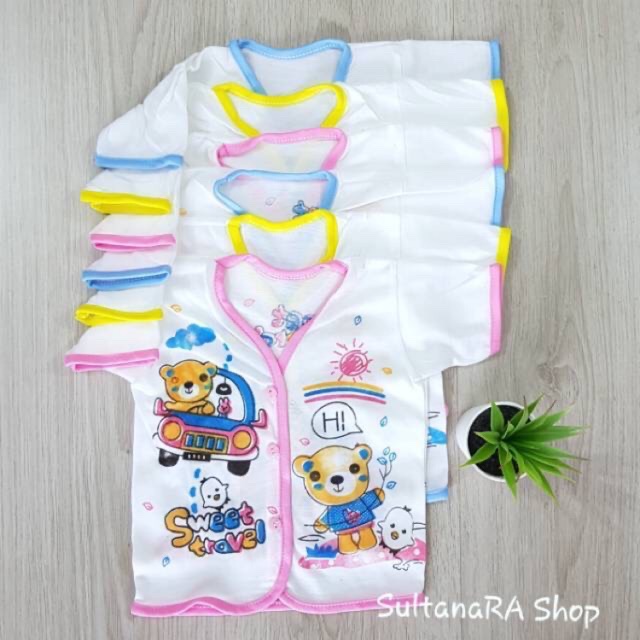 baju bayi lengan pendek lucu bahan katun murah meriah