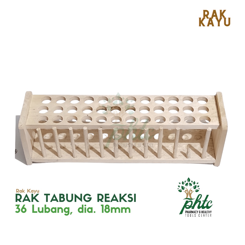 Rak Tabung Reaksi Kayu 36 Lubang