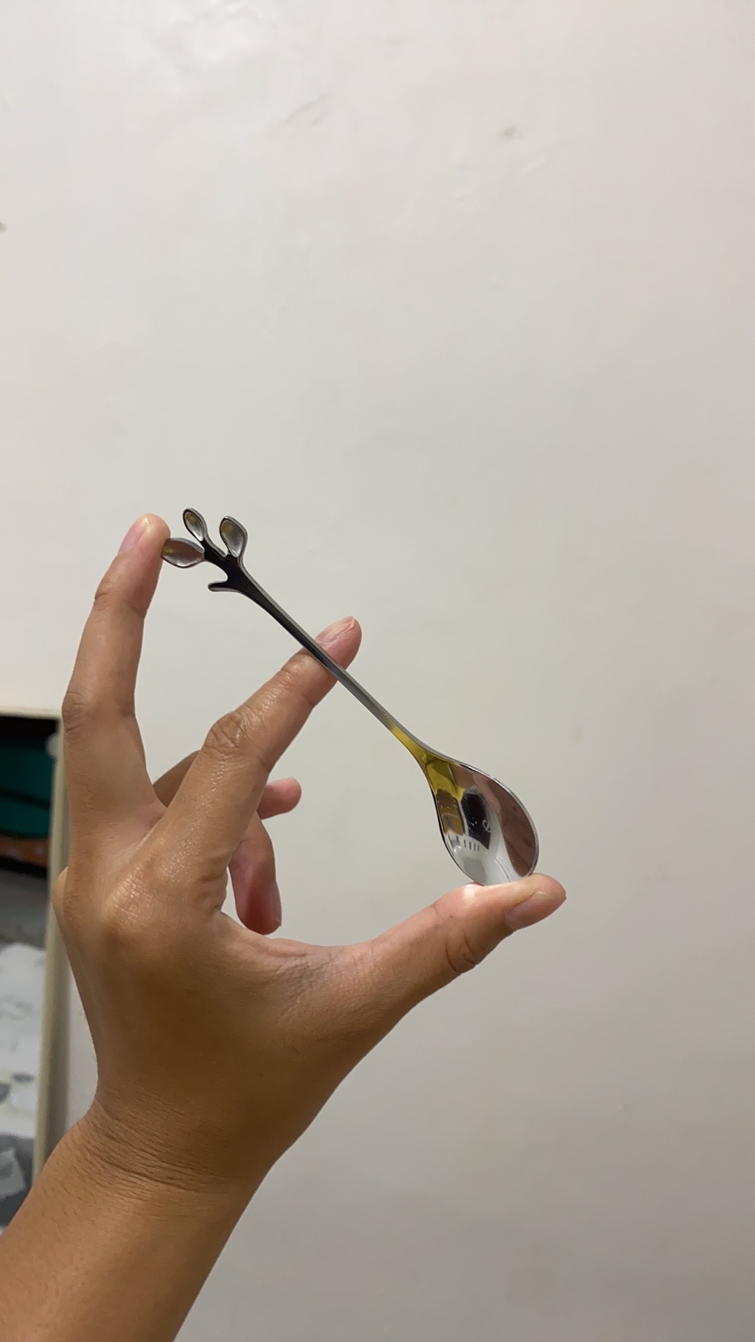 Yueqinhaishang.id .id .id  Originality Leaf Metal Coffee Spoon Small Luxury Cute Coffee Stirring Spoon Stainless Steel Seasoning Dessert Fork Teaspoon 1pc