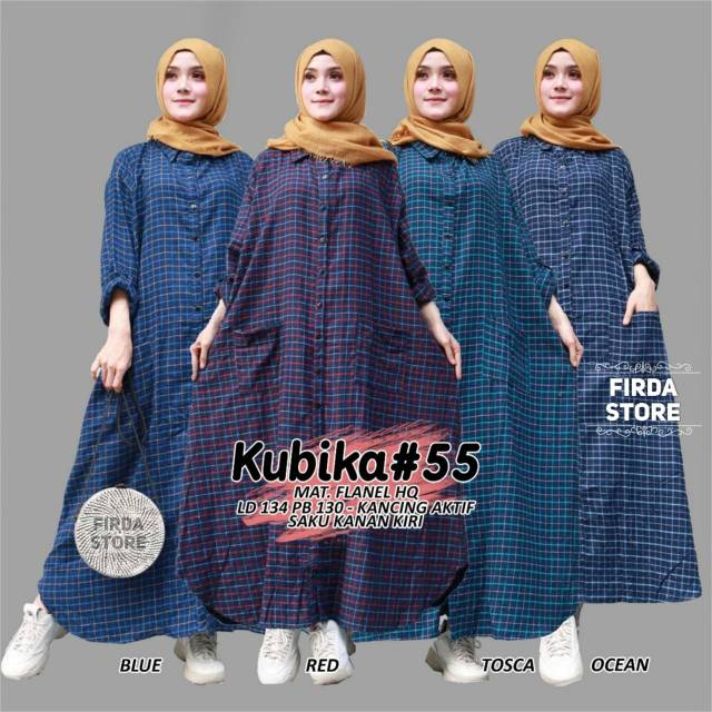 GAMIS JUMBO SEMI TUNIk CANTIK KOTAK KOTAK KUBIKA#55 BY FIRDA STORE