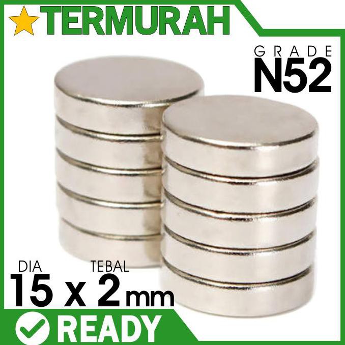 

Magnet Neodymium 15X2Mm 15X2 Mm 15 X 2 Bulat Koin Putih Neodimium Neo Alfredo87 Ayo Order