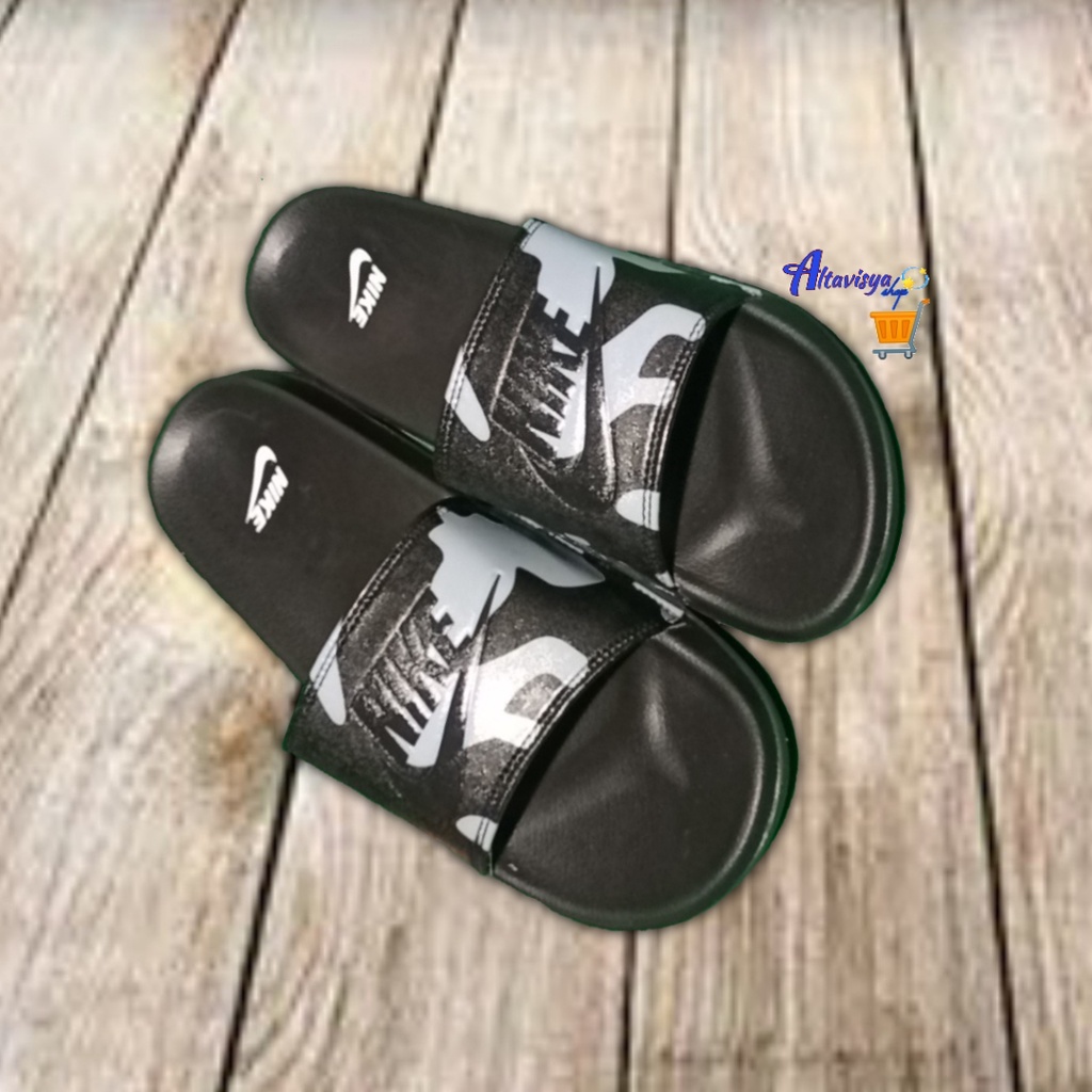 Sandal Slop Nike Benassi - Black Army-1