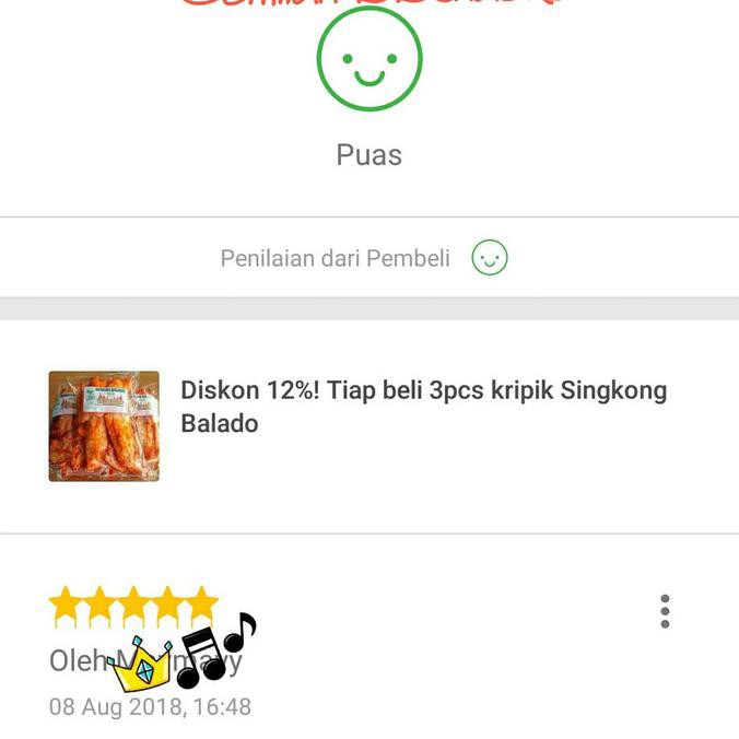 

Dijual Promo! 9 Bgks Kripik Singkong Balado Padang Terlaris