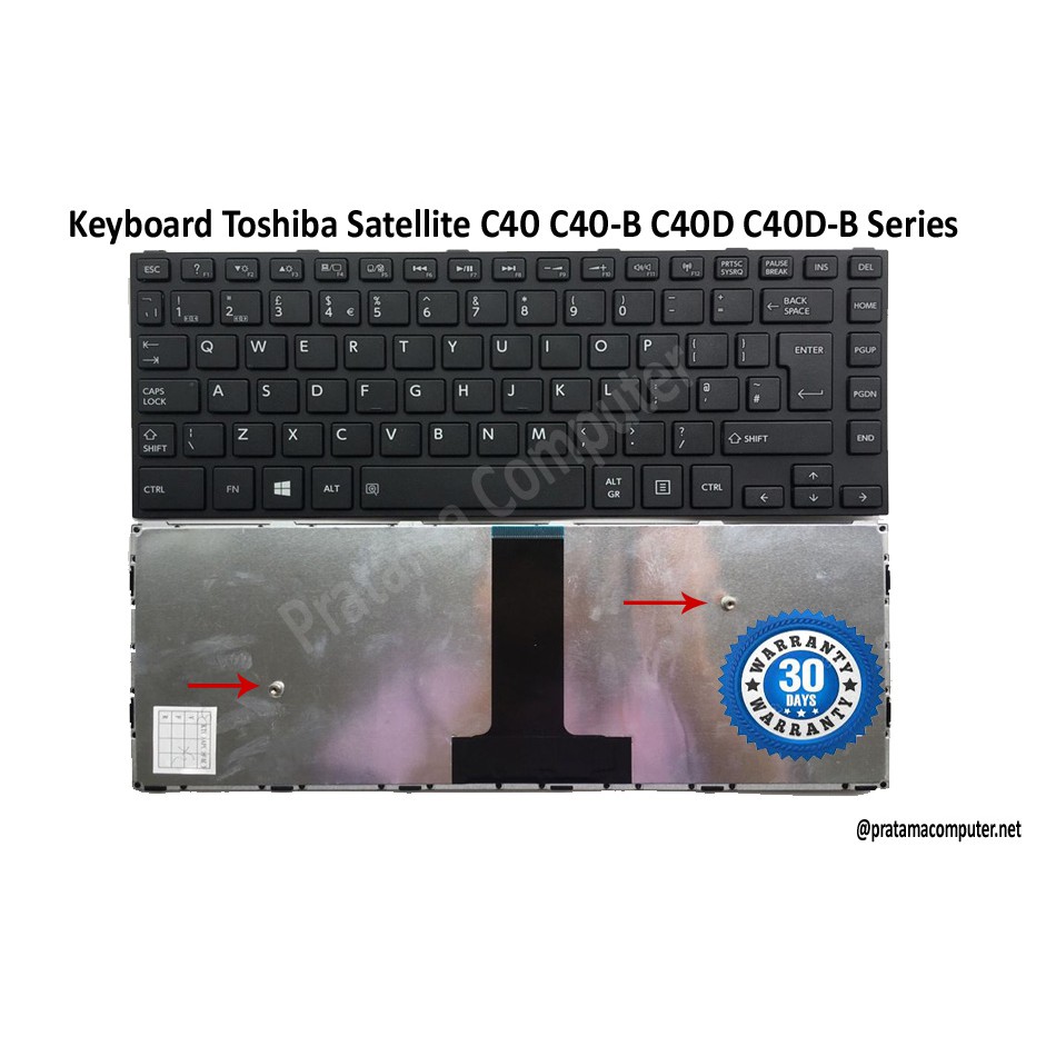 Keyboard Toshiba Satellite C40 C40-B C40D C40D-B Series