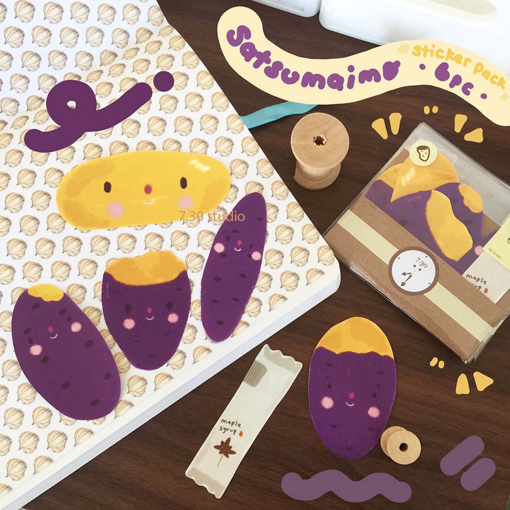 

Satsumaimo sticker pack ( ubi ungu ) - big size - Stiker lucu
