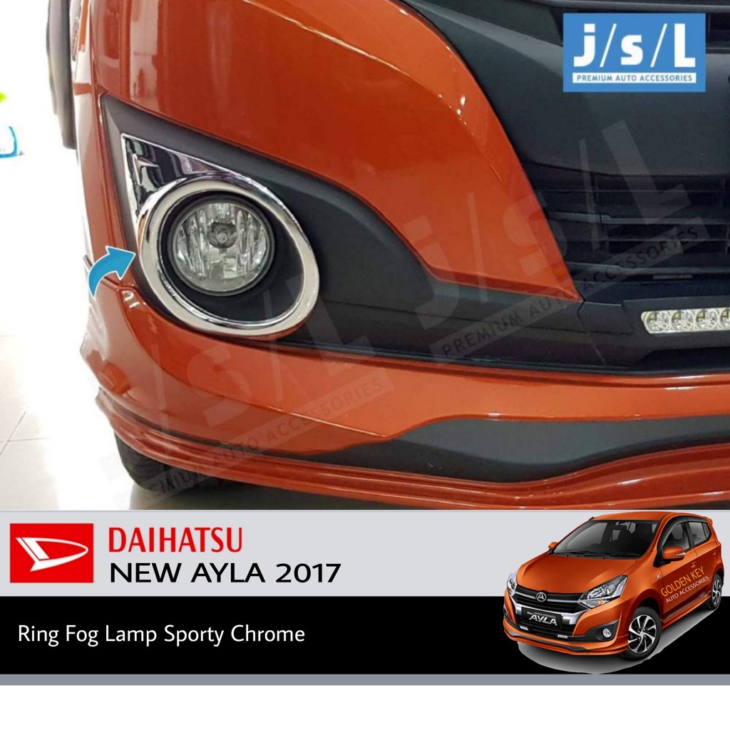 Daihatsu Ayla 2017 Ring Fog Lamp Cover Fog Lamp Sporty Chrome