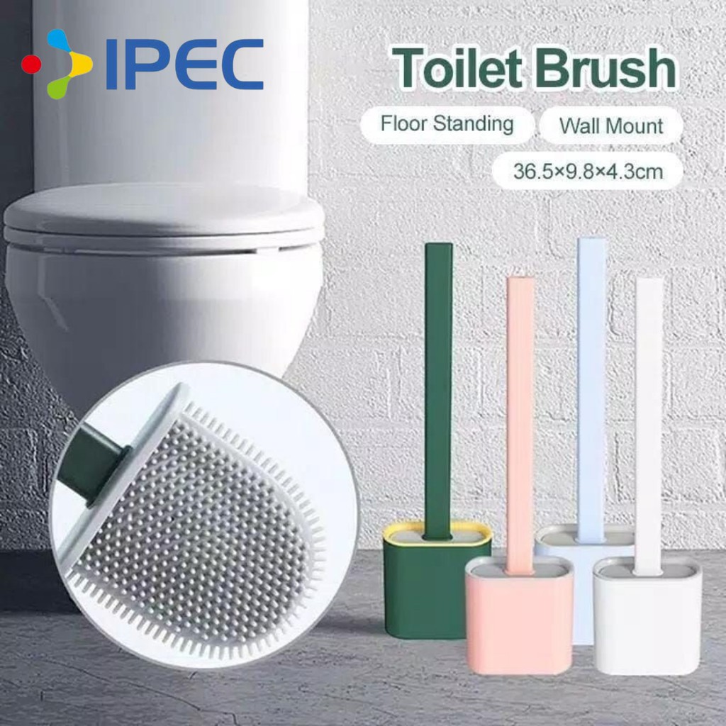 Sikat Toilet Brush Silikon Pembersih WC Unik Sikat Kamar Mandi Fleksibel dengan Tatakan