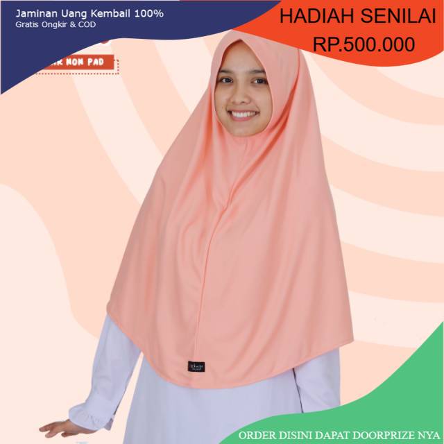 MURAH Jilbab Khimar Aqila Series By Khayr Moswear Warna Salem Bonus Souvenir Cantik | Jilbab Hijab K