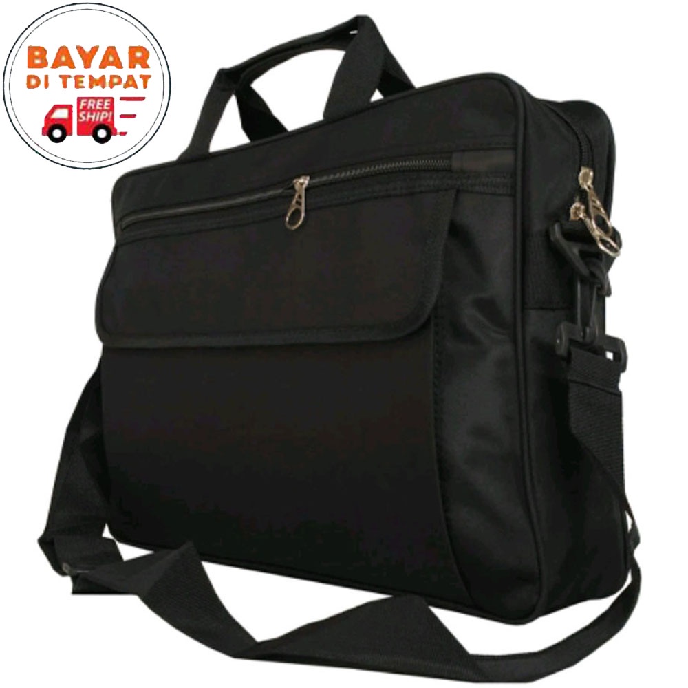 Tas Kantor Laptop Tutup 2in1 Selempang Tenteng Multi Fungsi PL 2136 17 - Original Black