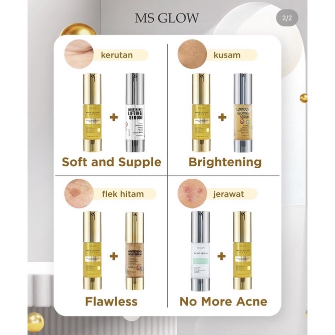 Ms Glow Serum Luminous | Whitening Gold Serum | Serum Lifting | Serum Acne | Serum WhiteCell DNA | Serum Peeling Ms Glow