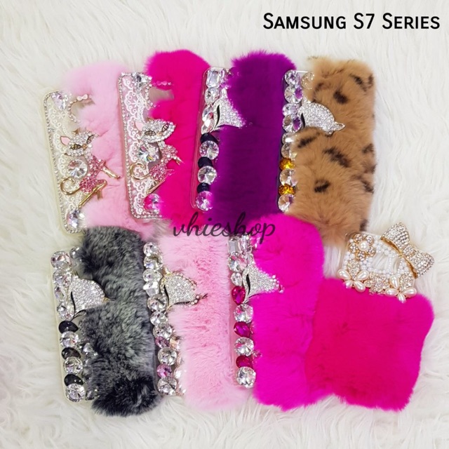 [ Vhieshop ] SALE  MOTIF  RANDOM Case Bulu Fluffy Casing Samsung S7