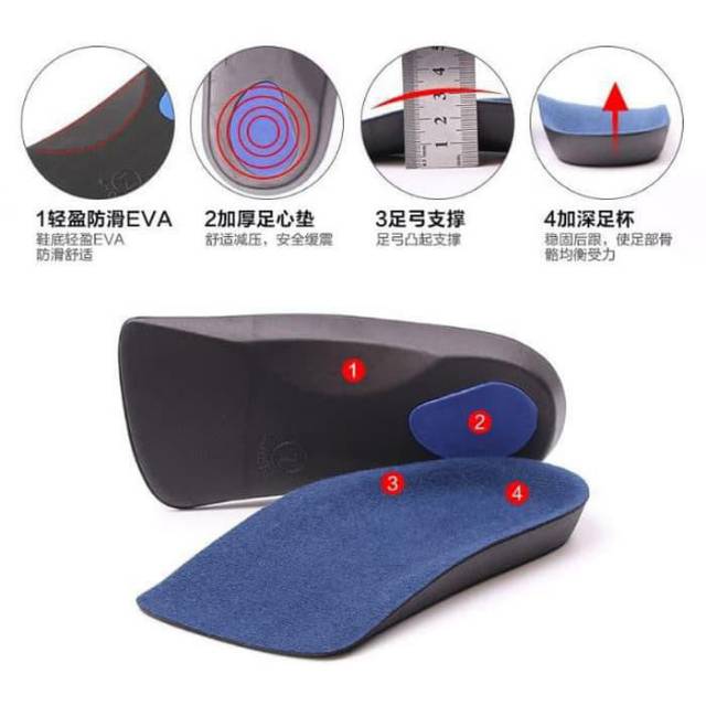 Sepasang Insole Heels Sepatu Orthopedic Foam Busa Half Pad Kesehatan Kaki Soft Bantalan