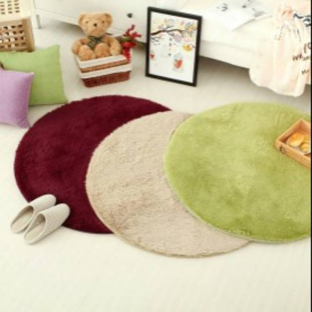 Karpet Bulu Model Bulat Diameter 80cm